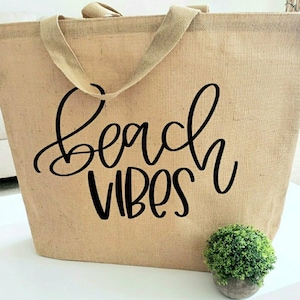 Strandtasche Personalisierte Sackleinen Taschen Extra Große Strand Tragetaschen Brautjungfer Strandtasche Geschenk Strand Tote Bag mit Namen Strand Totebag Pool Tote
