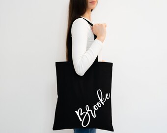 Personalized Canvas Tote Bag: Custom Name Gift