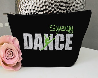 Personalized Dance Team Makeup Bag: Large Custom Canvas Cosmetic Pouch