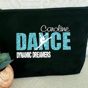 Personalized Dance Team Makeup Bag: Large Canvas Cosmetic Bag