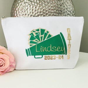 Name Makeup Bag Cheerleader Bag Christmas Gift Large Cosmetic Bag Personalized Makeup Bag Cheer Team Gift Cheerleader Dance Team.