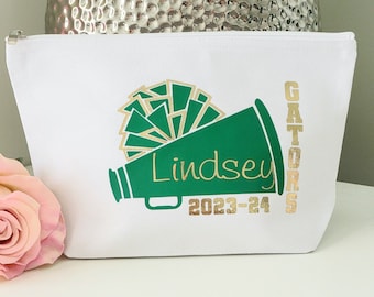 Neceser de maquillaje personalizado, ideal para animadoras. Regalo perfecto para Navidad. Neceser grande para cosméticos. Neceser de maquillaje personalizado para equipos de animadoras. Regalos para equipos de animadoras por menos de 10 €.