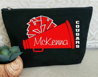 Personalized Cheerleader Makeup Bag, Cheer Team Gift