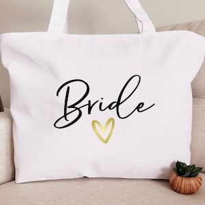 Extra Large Bride Canvas Tote Bag: Bridal Shower Gift