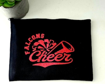 Personalized Cheer Team Makeup Bag: Large Canvas Cosmetic Bag
