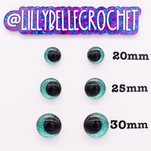 20mm Pink Rainbow Glitter safety eyes - 5 PAIR – 3amgracedesigns