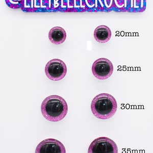 Handmade Rainbow Plum Glitter Safety Eyes
