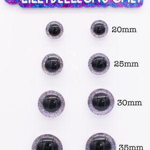 Handmade Light Multi Glitter Safety Eyes