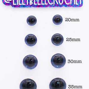 Handmade Royal Blue Glitter Safety Eyes