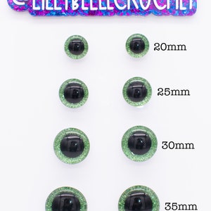 Handmade Light Green Glitter Safety Eyes