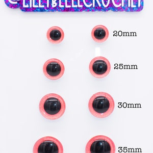 Handmade Neon Grapefruit Glitter Safety Eyes