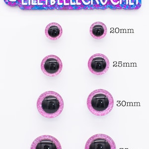 Handmade Flamingo Pink Glitter Safety Eyes