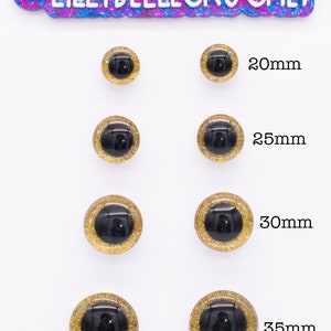 Handmade Gold Glitter Safety Eyes
