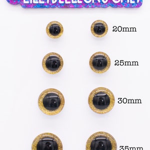 Glitter Safety Eyes Sample Pack - Single Color in 4 Sizes, 3 pairs eac –  Snacksies Handicraft