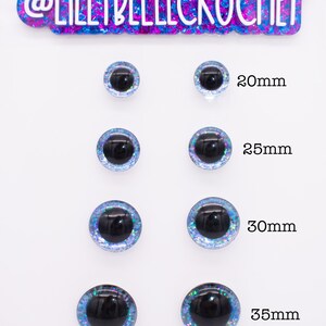 Handmade Sky Blue Holographic Safety Eyes
