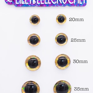 Handmade Gold Crystal Holographic Safety Eyes