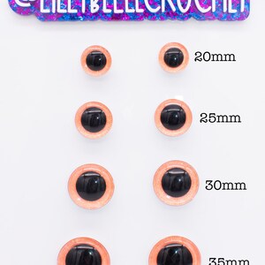 Handmade Neon Orange Glitter Safety Eyes