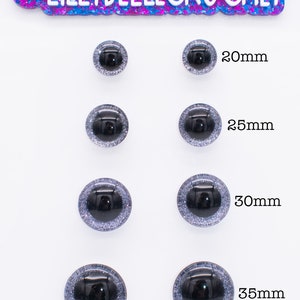 Handmade Black Silver Glitter Safety Eyes