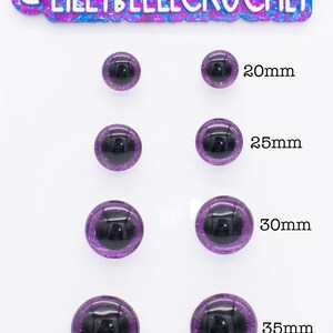 Handmade Eggplant Glitter Safety Eyes