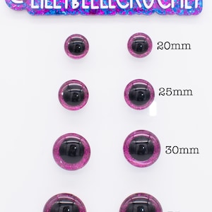 Handmade Hot Pink Glitter Safety Eyes