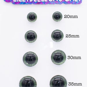 Handmade Dark Green Glitter Safety Eyes