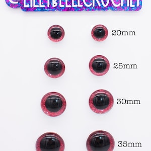 Handmade Red Glitter Safety Eyes
