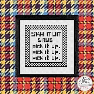 Ska Mom Cross Stitch Pattern - Punk Cross Stitch Pattern - Mom Cross Stitch - Baby Cross Stitch - Digital PDF Pattern