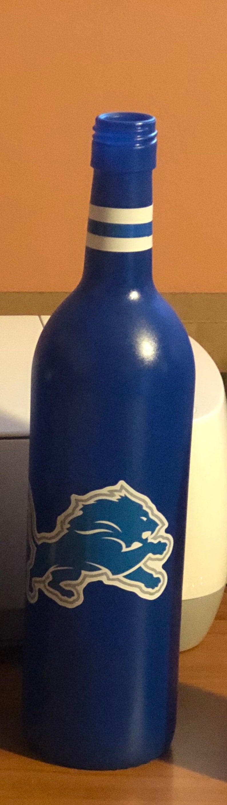 Detroit Lions Wine Bottle Decor Etsy