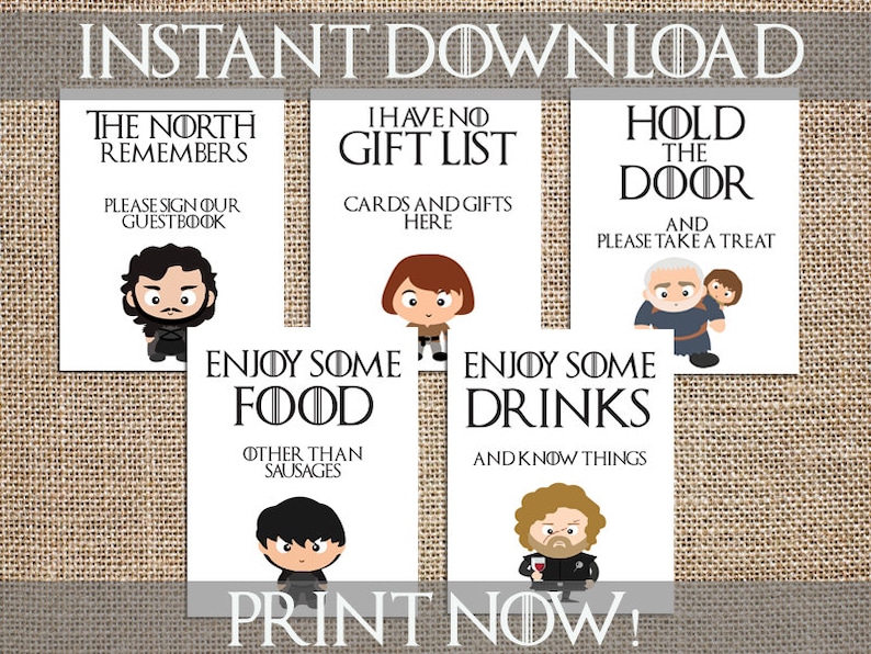 Game of Thrones / Baby / Bridal / Shower / Birthday / Wedding Etsy