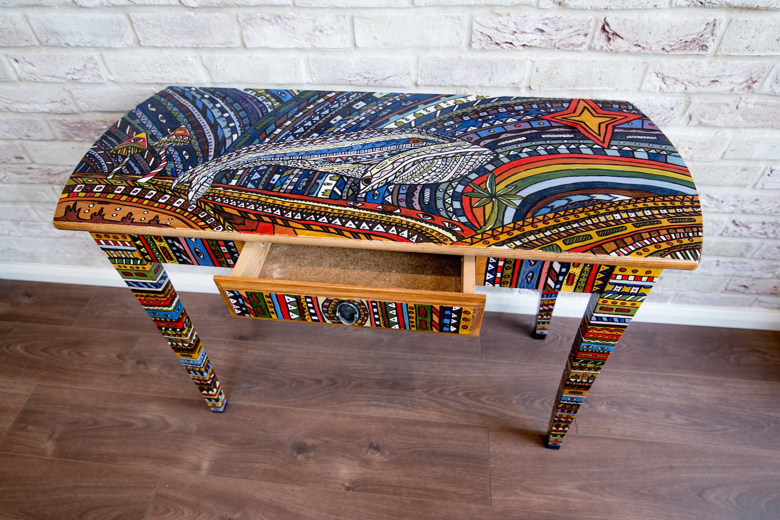 Contemporary Hand Painted Console Table - Etsy