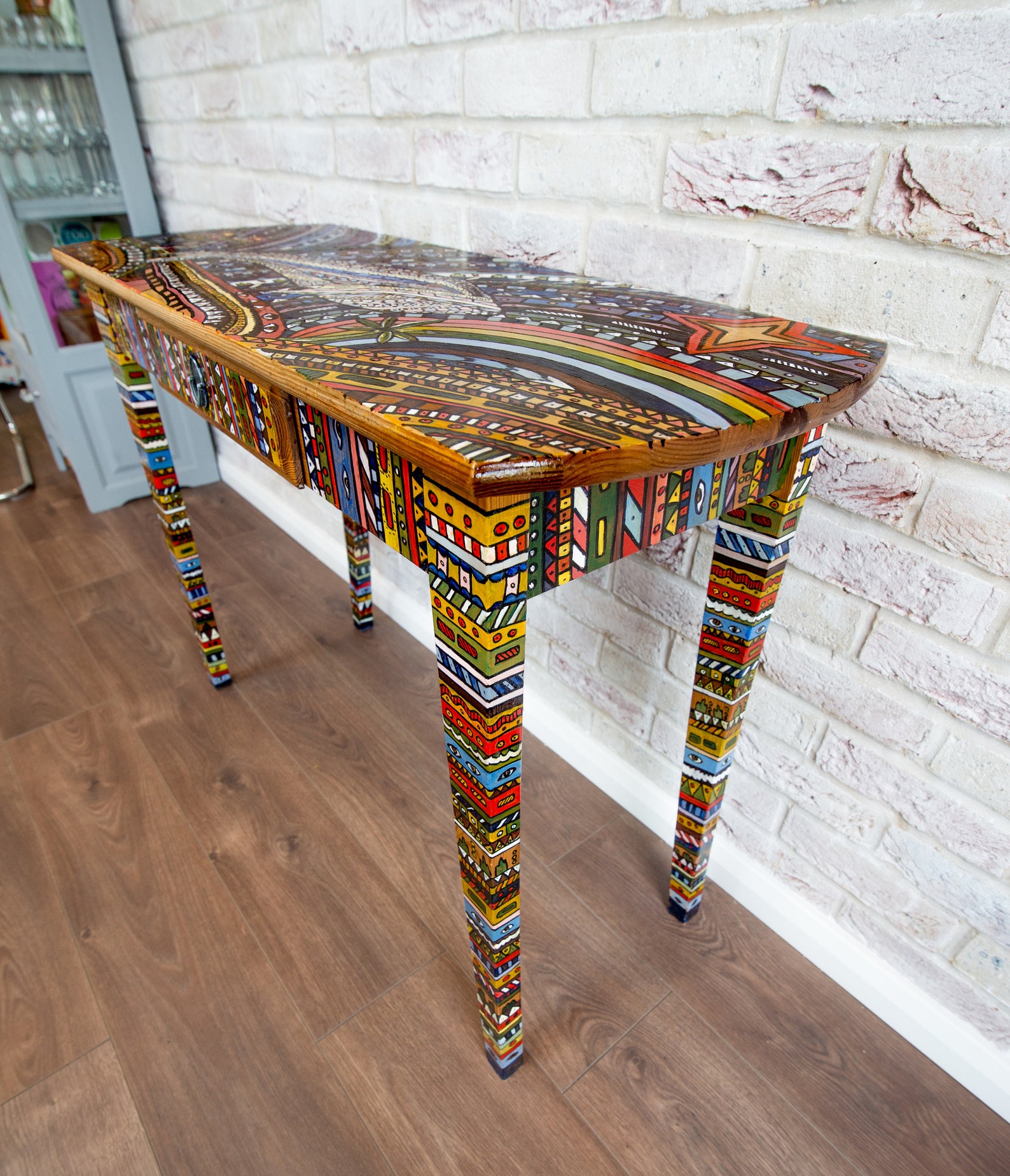 Contemporary Hand Painted Console Table - Etsy