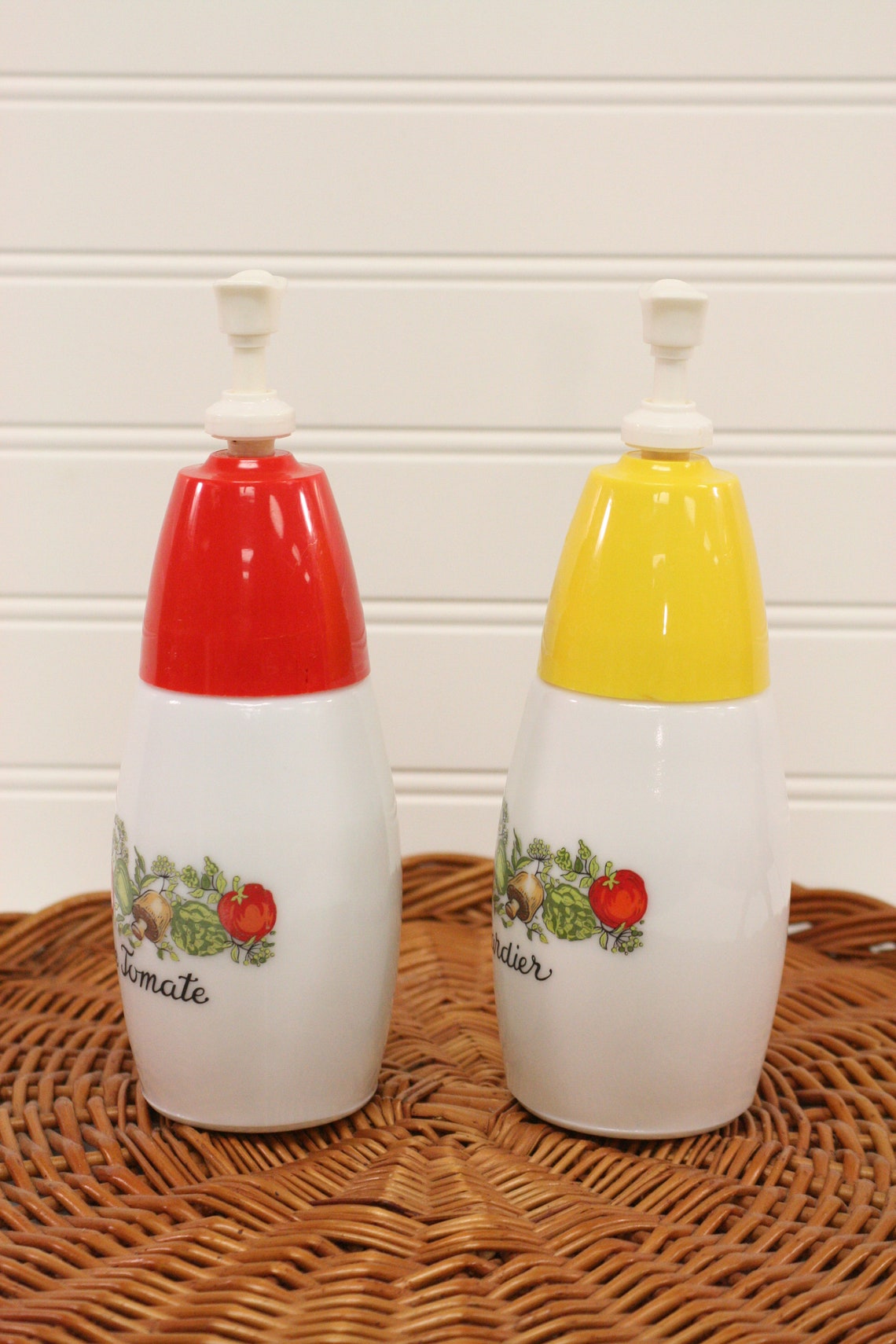 Vintage Ketchup and Mustard Pump Dispenser Set/Condiment Etsy