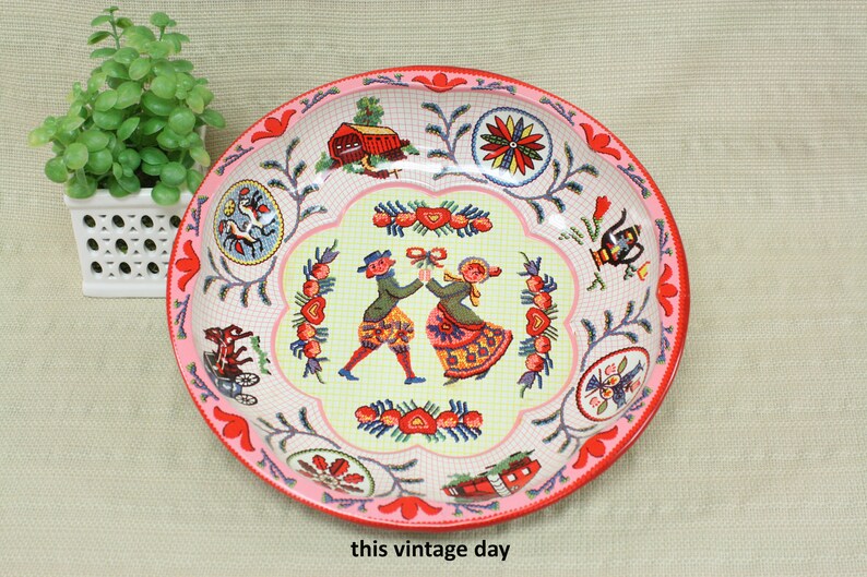Vintage 1971 Daher Decorated Ware Round Tin Metal Etsy