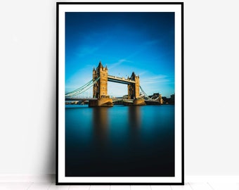 Tower Bridge London UK Long Exposure Digital Photography Fine Art Print A4, A3, A2