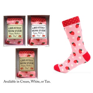 1 Pair Women&#39;s Novelty Fun Crew Socks - Multiple Patterns! Gift Boxed Mother&#39;s Day Gifts / Strawberries, Frogs, Jesus, Teacher, School, Dogs