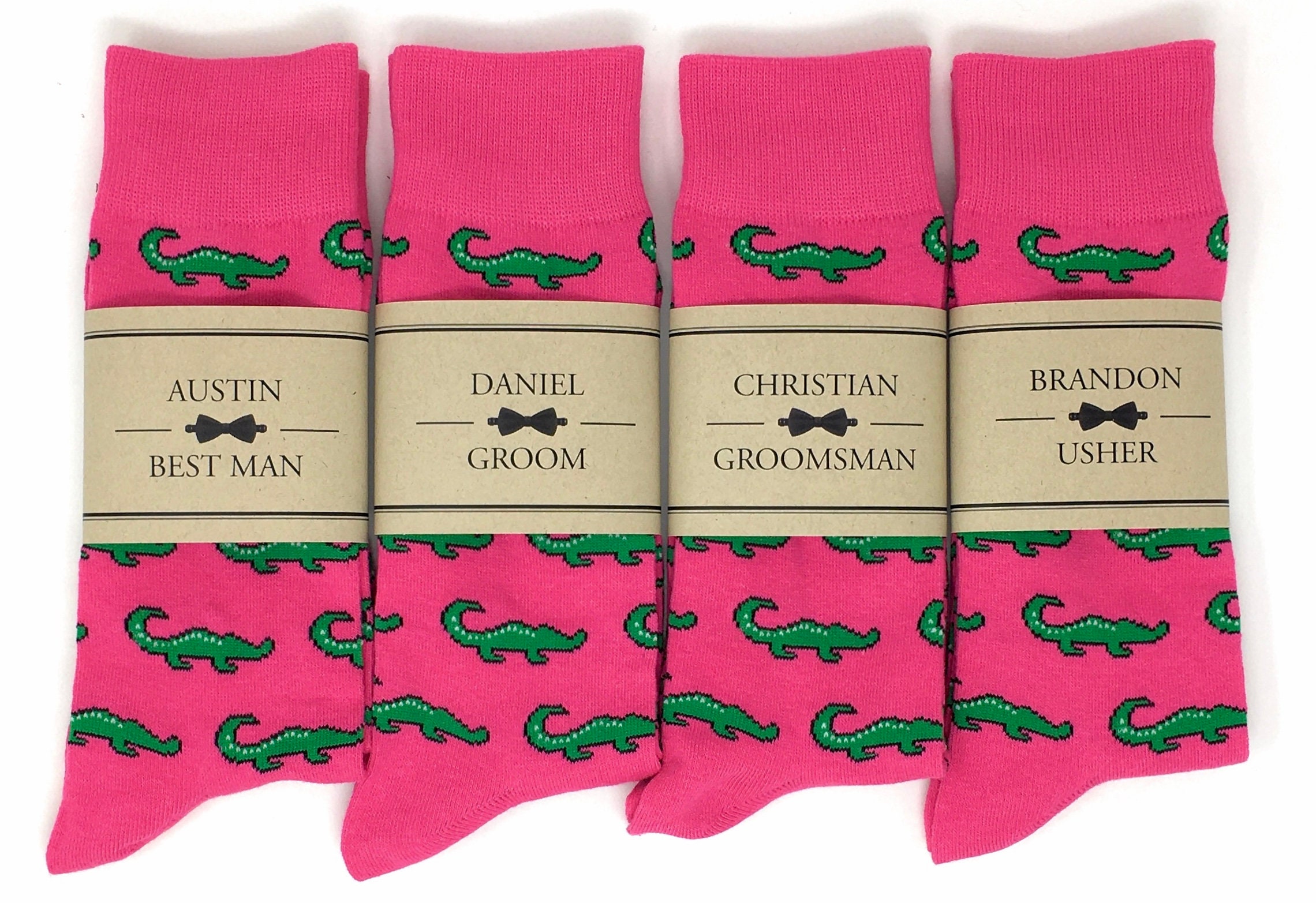 Men's Socks With or Without Label / Groomsmen Gifts Pink Etsy