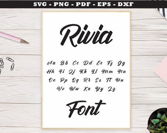 Rivia font | Stencil silhouette alphabet letters  | Cut File Clipart Svg, Png, Pdf, Eps, Dxf | Cricut, Silouette