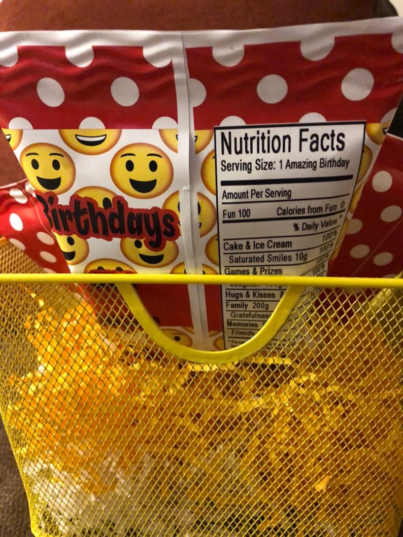 Emoji Chip Bag Emoji Party Favor Bag Smiley OMG Digital Etsy