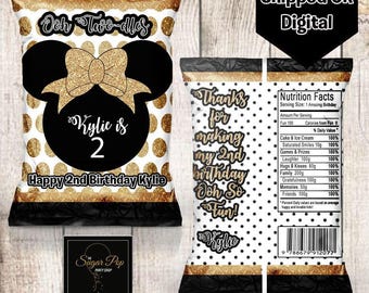 Personalized| Minnie Mouse Silhouette| Chip Bag Wrapper| Birthday Party Favors