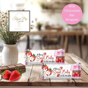 Instant Download| Berry Sweet Baby| Printable Candy Bar Labels| Strawberry Baby Shower Printables