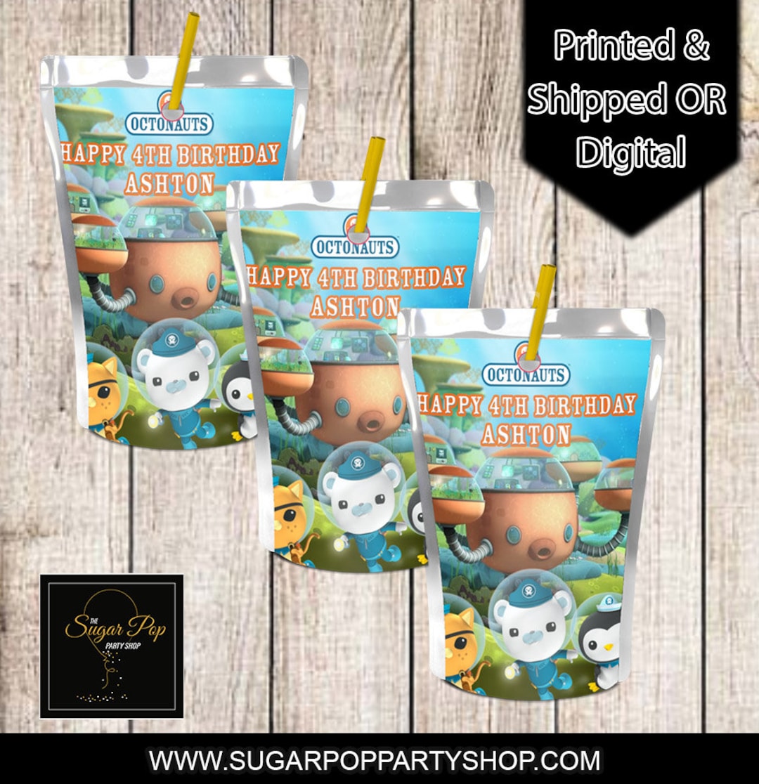 Octonauts Party Juices, Octonaut Favors, Digital, Printed, Shipped, Custom  Kids Party, Juice Pouch - Etsy