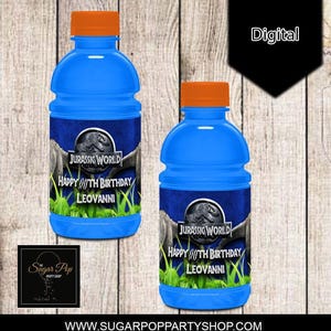 Personalized| Jurassic World Blue| Gatorade Wrapper Label| Party Favors
