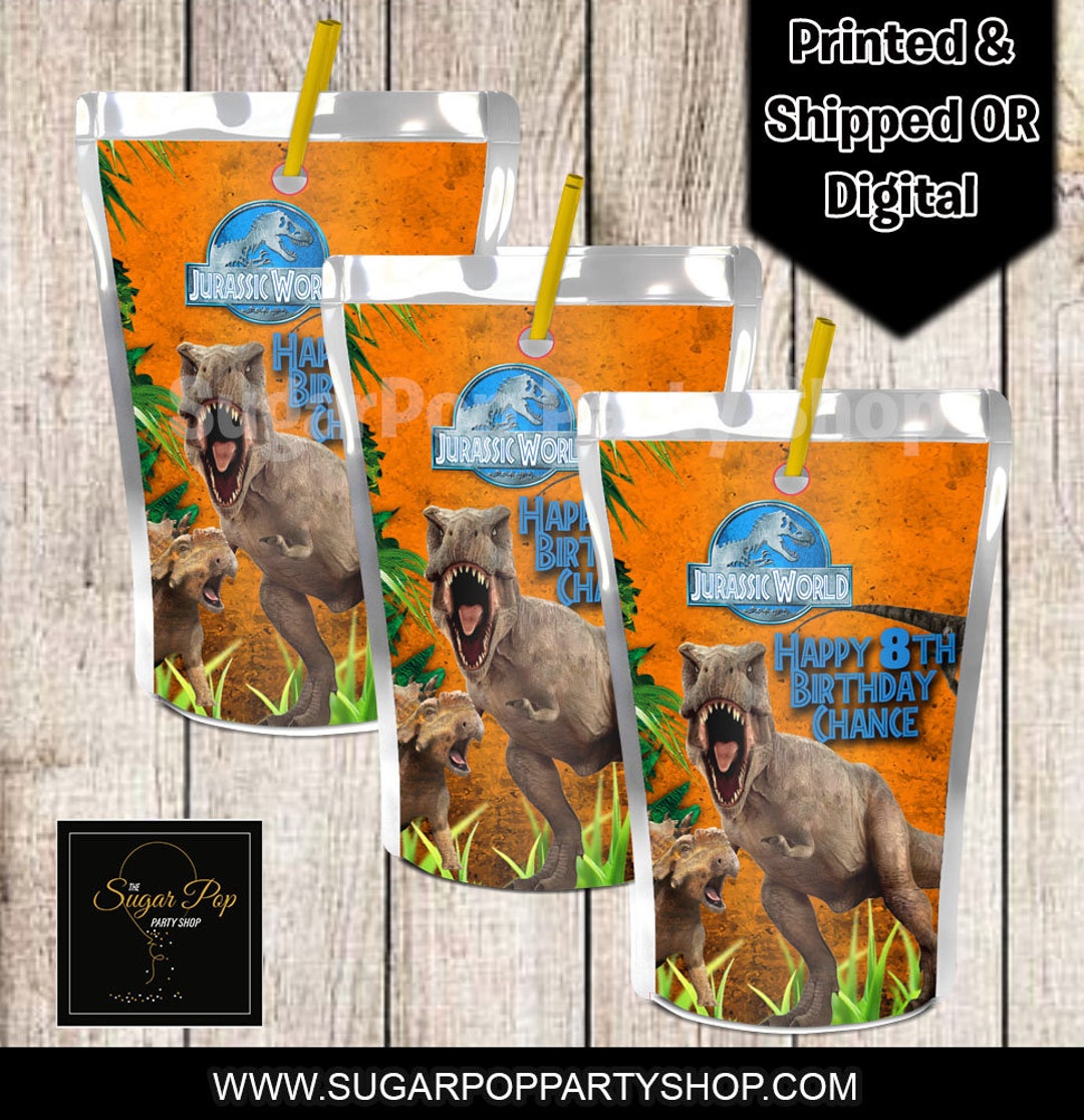 Jurassic World Party, Jurassic World Party Favors, Dinosaur Chip Bag