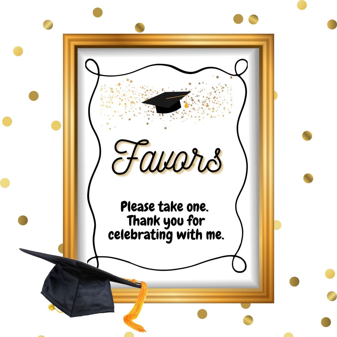 Classic Graduation Sign - Favors - Grad Party - Printable - INSTANT ...