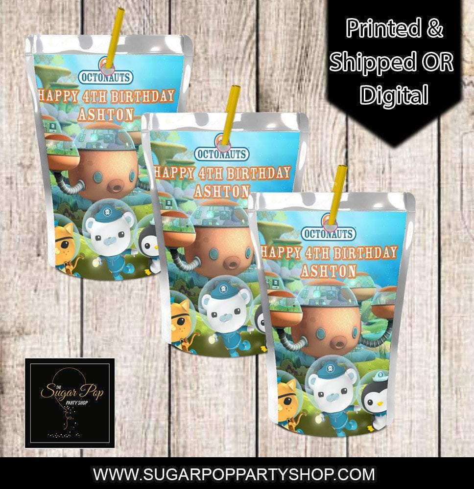Personalized| Octonauts| Juice Pouch Wrapper| Octonauts Party Favors