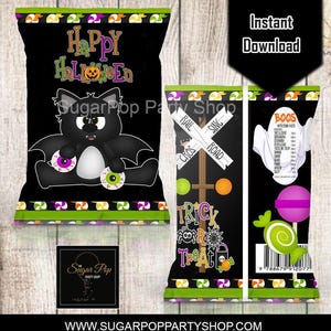 Instant Download| Boo Halloween| Chip Bag Wrapper| Halloween Party Favors