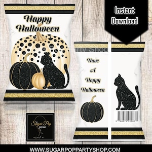 Instant Download| Happy Halloween| Chip Bag Wrapper| Halloween Party Favors