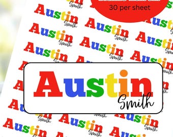 Personalized| Name Sticker Labels| Back To School| School Supply Labels| Kids Name| Boy| Personalized This Belongs To Name Label Sheets