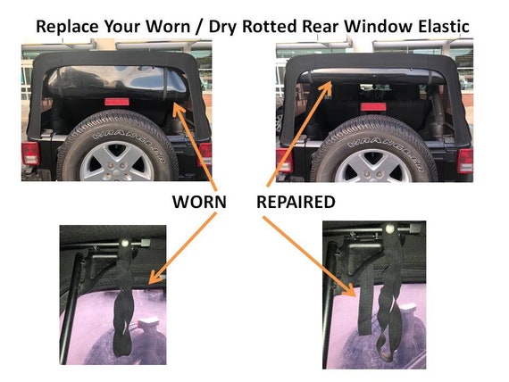 Jeep Wrangler JK Soft Top Rear Window Roll up Elastic - Etsy