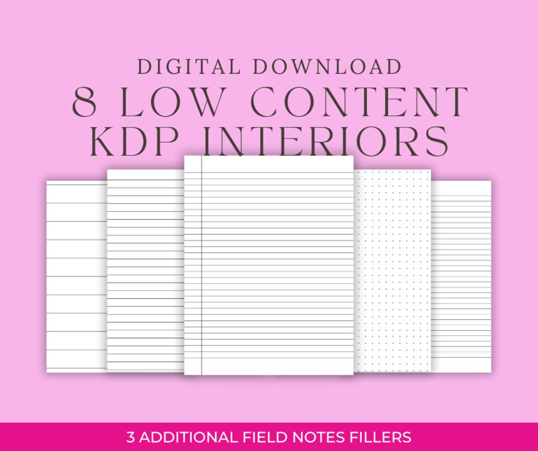 KDP Interior Bundles, Low Content Fillers, Amazon Kdp Interior, Journal ...